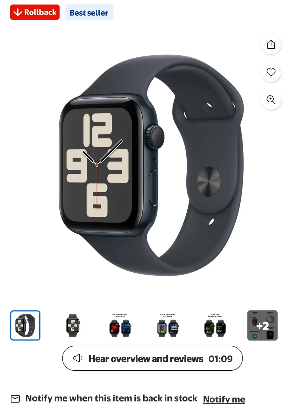 Apple Watch SE in Midnight with Midnight Sport Band